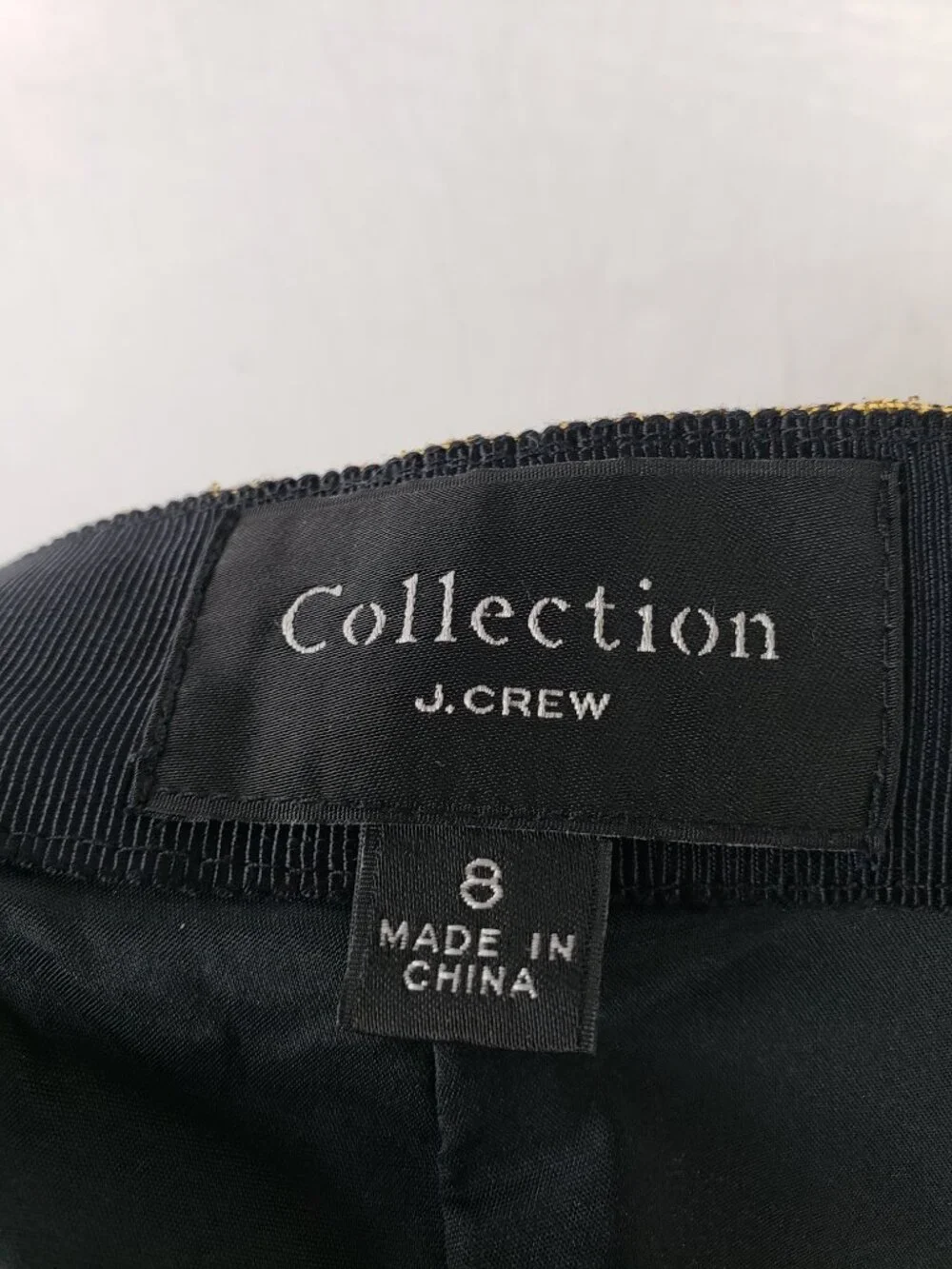 J CREW Collection High-Rise Cigarette Pant Metallic Gold Leaf Print Jacquard 8